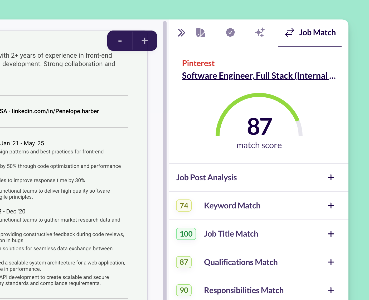 Build Job Tailored Resumes, Faster