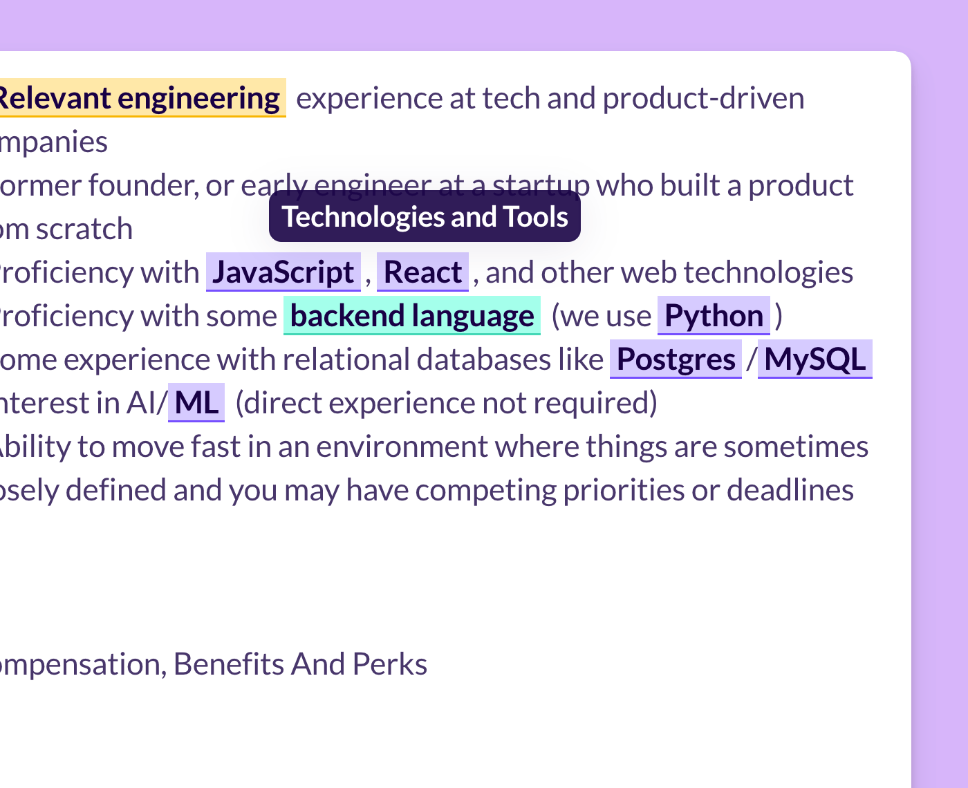 Instantly find relevant keywords