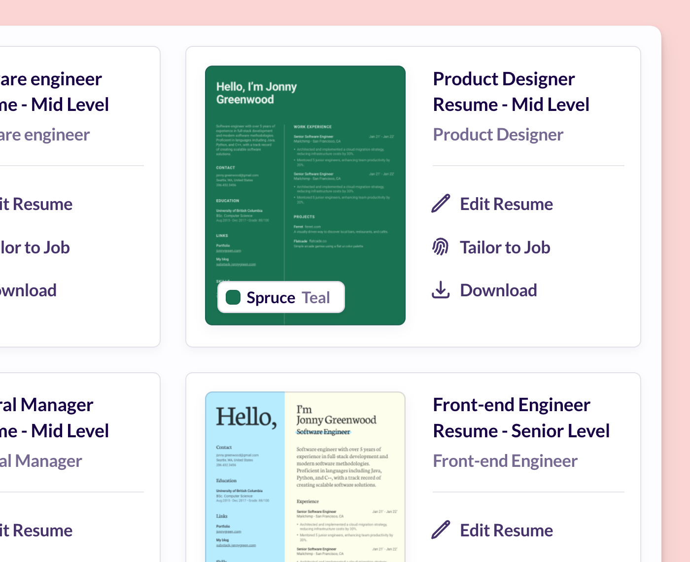 Store Multiple Resumes