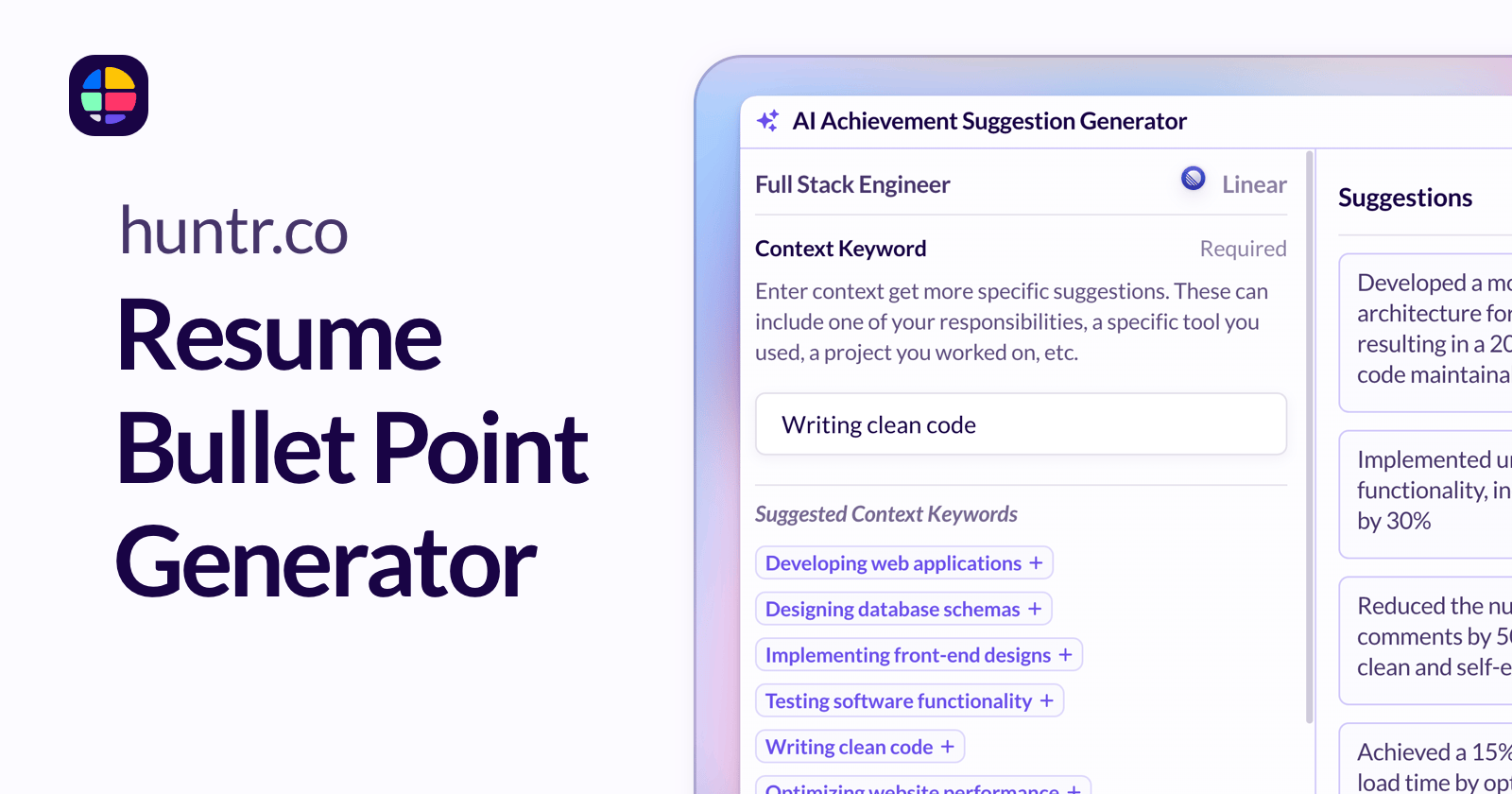 Resume Bullet Point Generator Generate resume bullet points, fast with AI