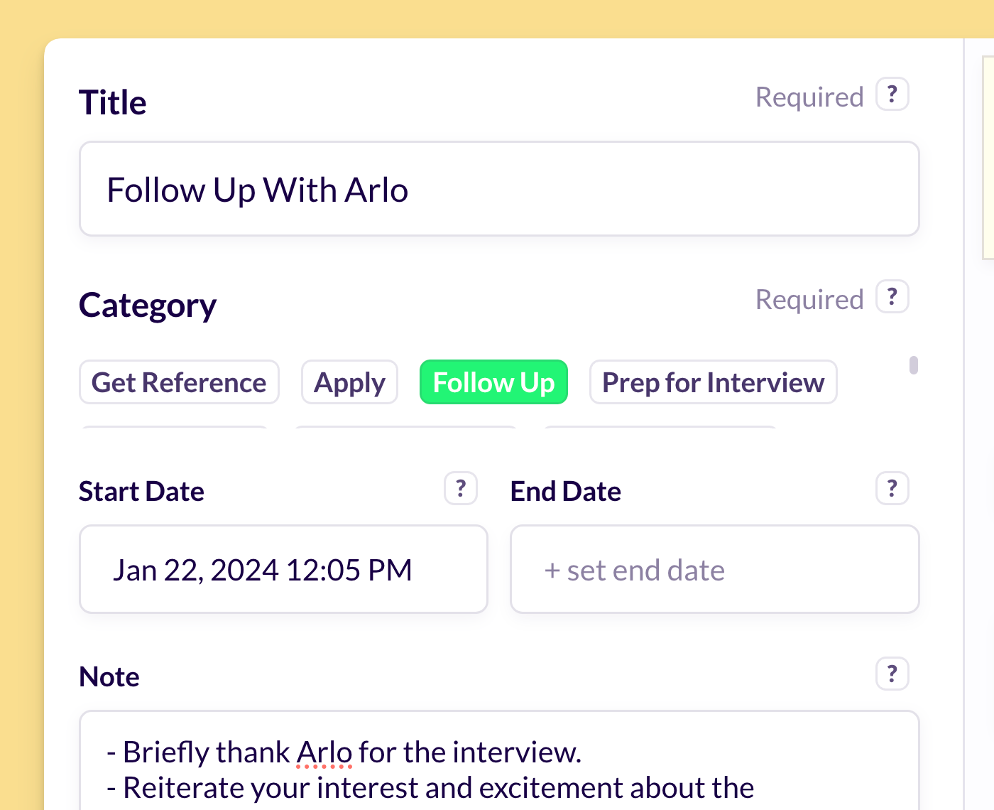 Follow up with recruiters with ease