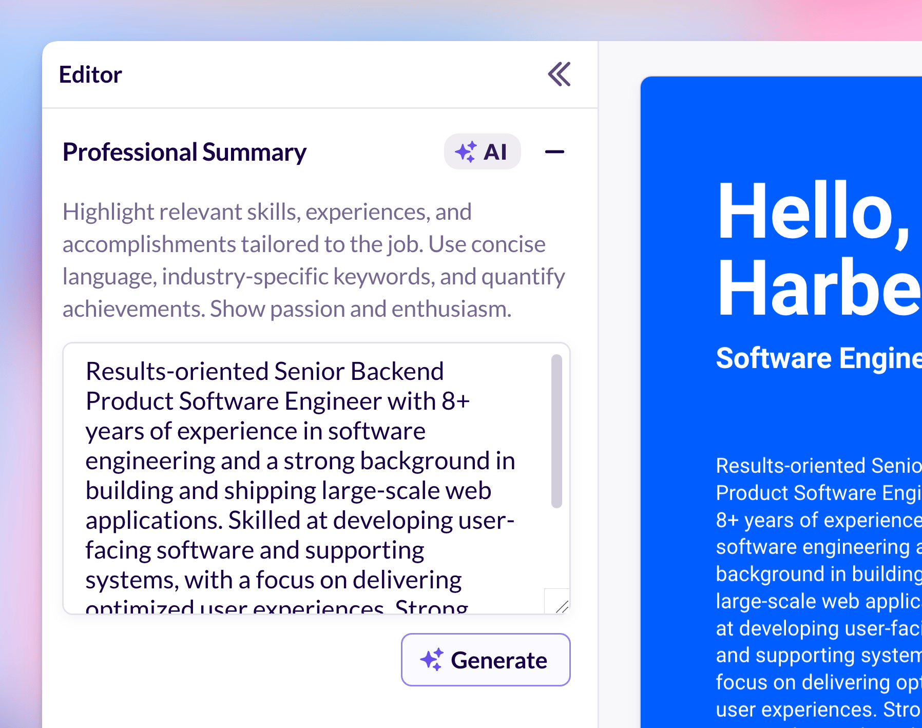 Resume Summary Generator