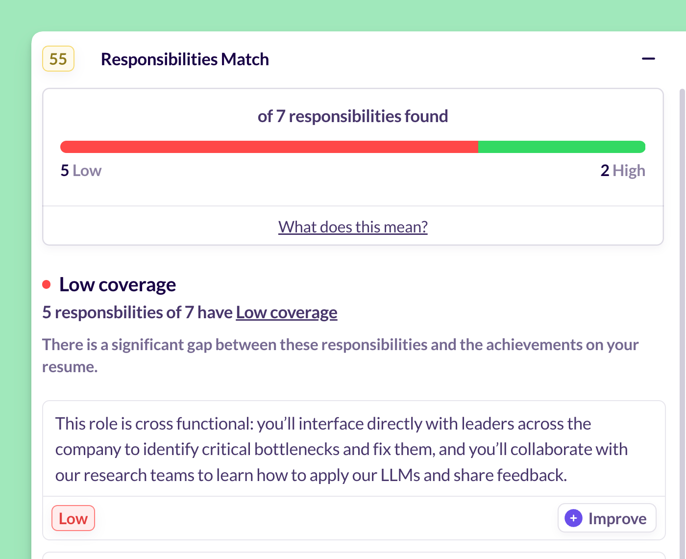 Optimize for Job Responsibilities