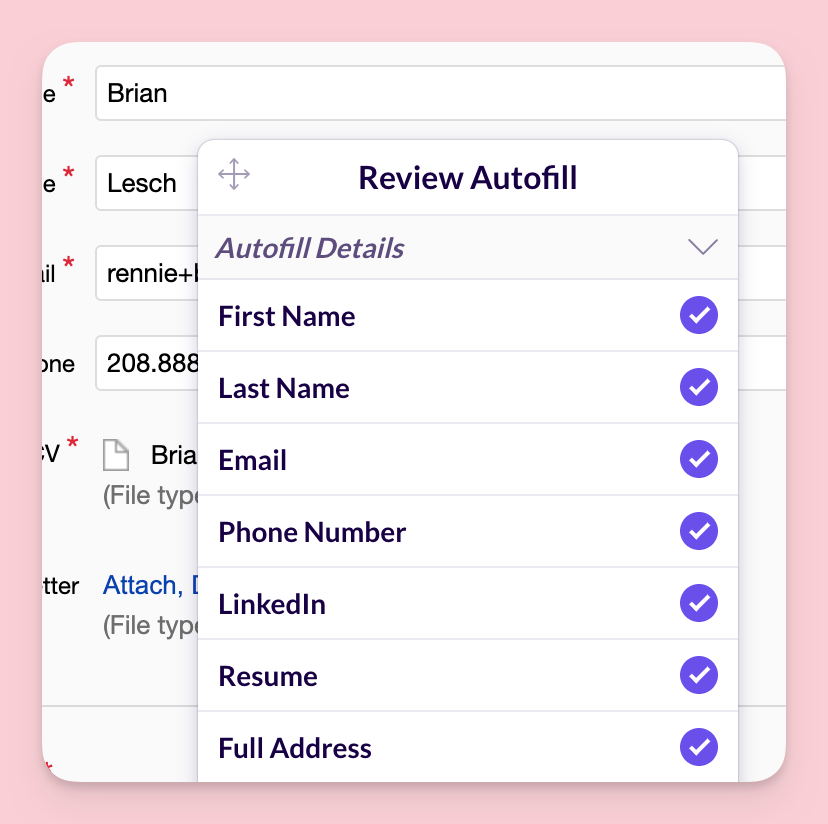 Application Autofill