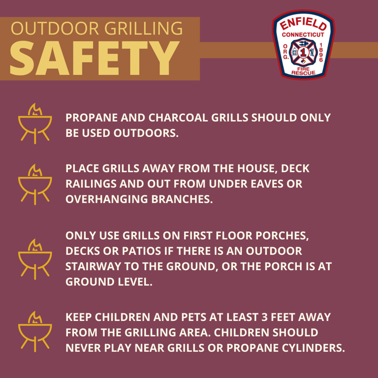 Enfield Fire District 1 Offers Grilling Safety Tips