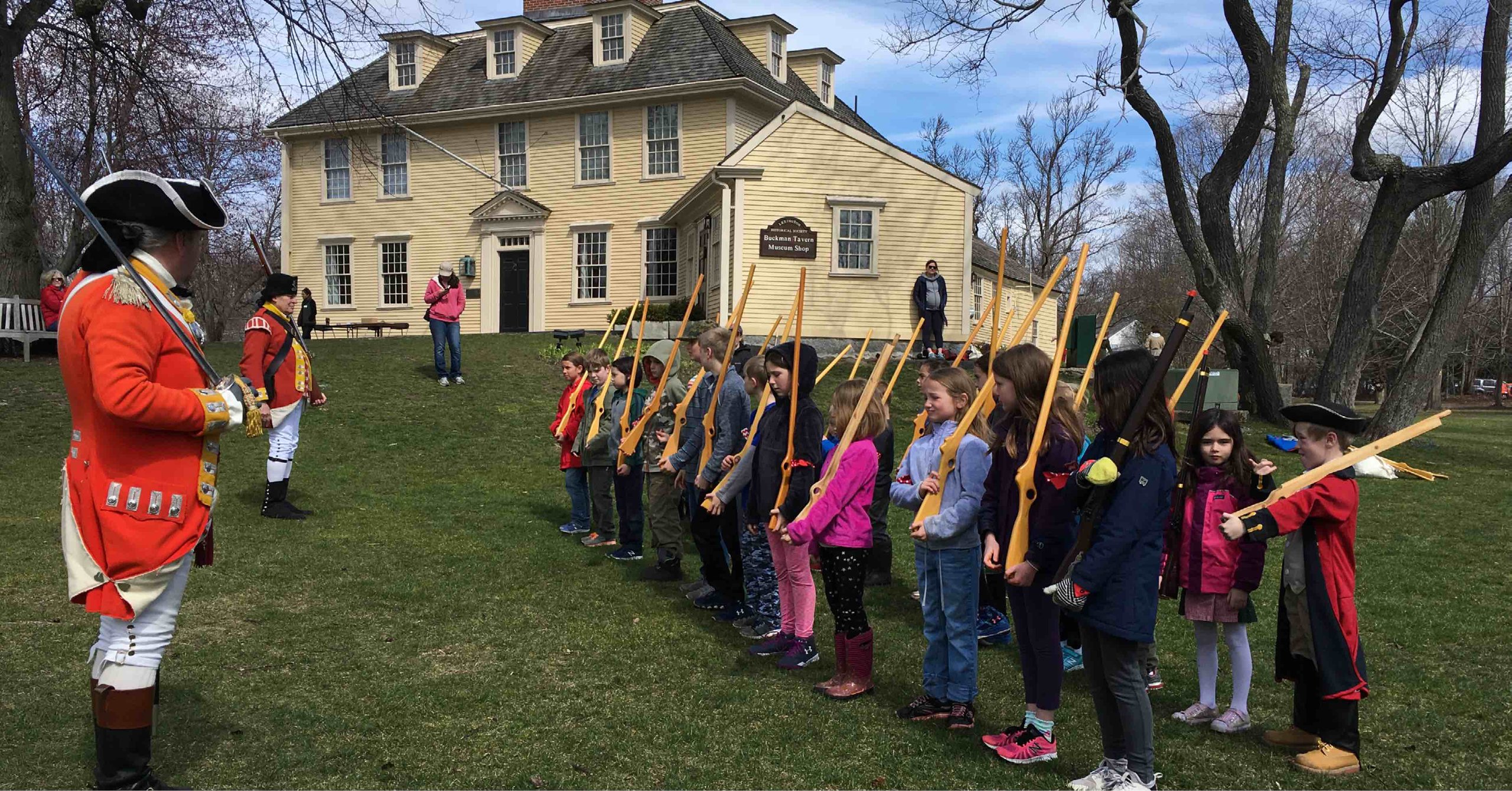 Children's reenactment of the Battle of Lexington.