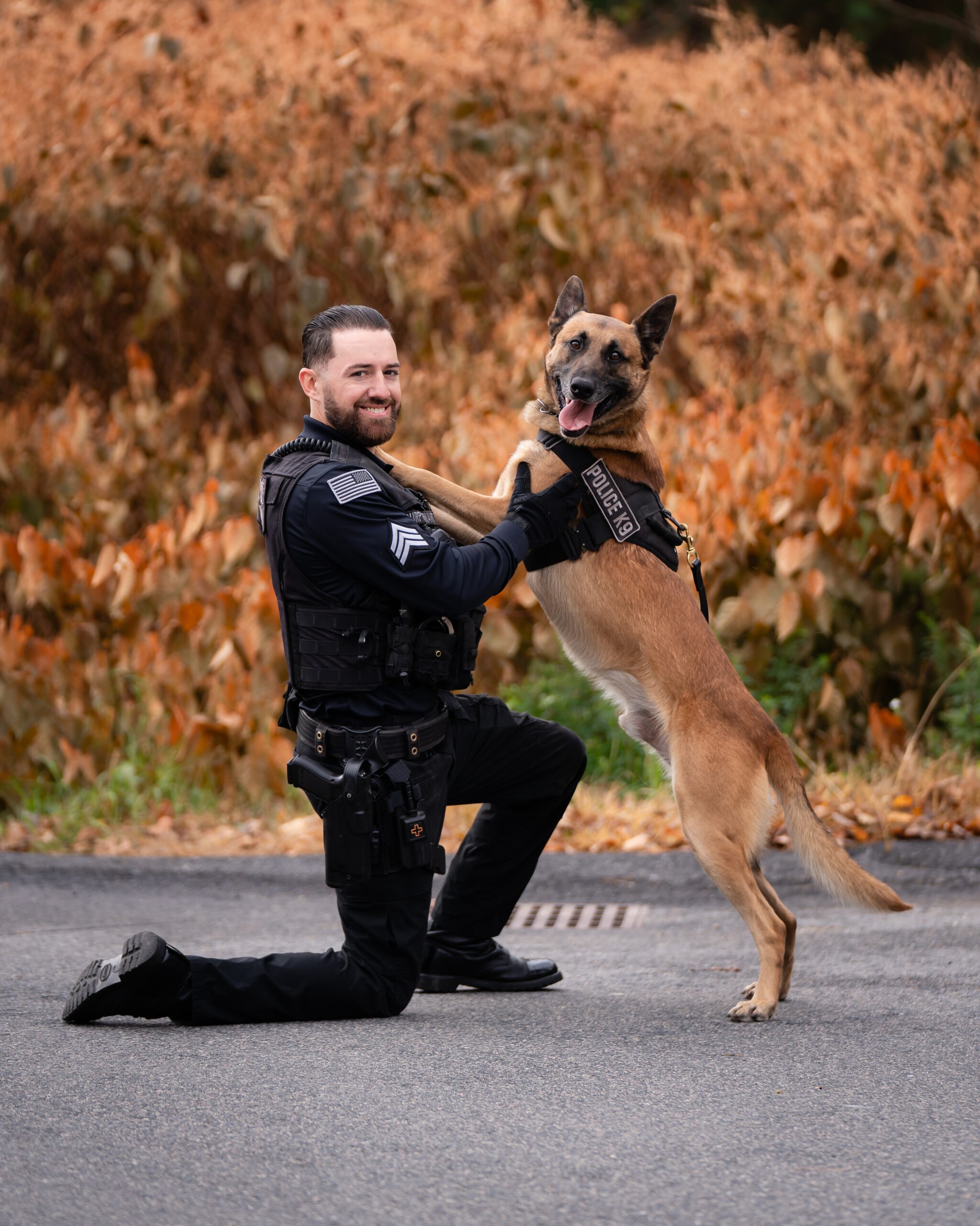 Police Member with a K9.