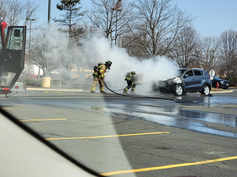 Enfield Fire District No. 1 Extinguishes Car Fire