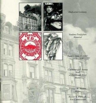 Cover of the Vendome Memorial Dedication Ceremony, June 17, 1997.