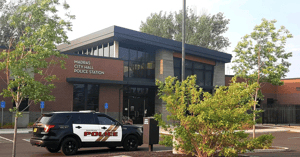 Madras, Oregon Town Hall exterior entrance.