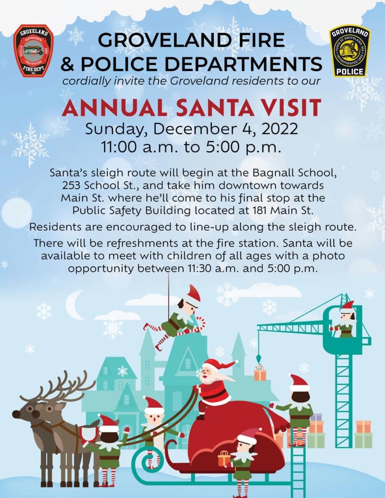Groveland Police and Fire Announce Santa Is Coming to Town Groveland