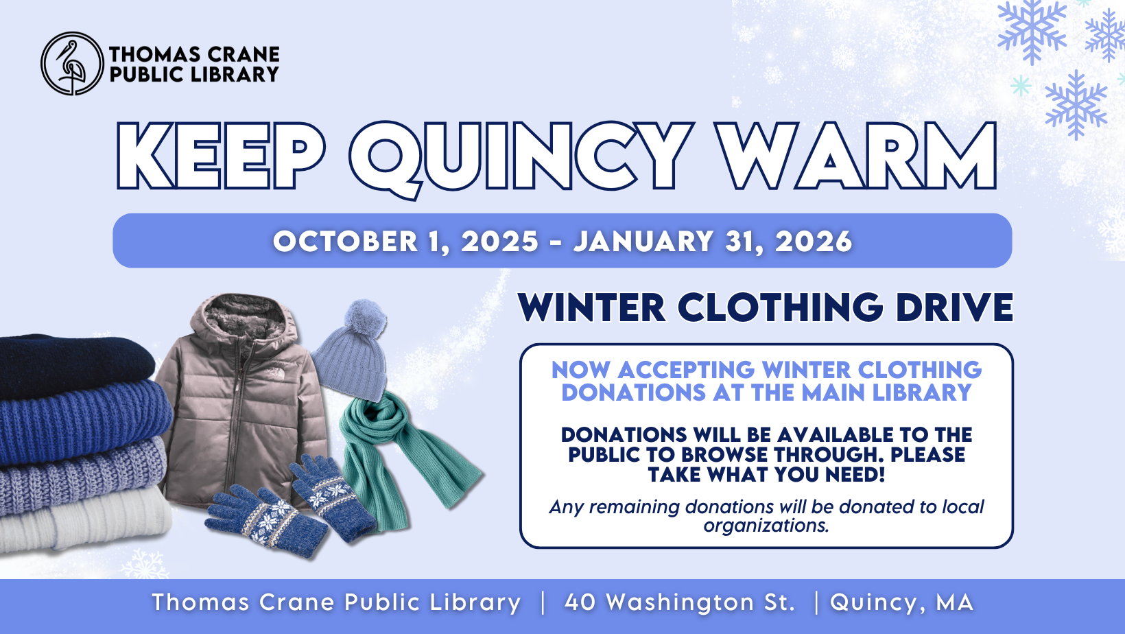 Keep Quincy Warm: Winter Clothing Drive