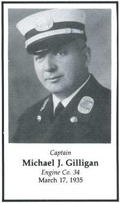 Captain Michael J. Gilligan, Engine Company 34, LODD March 17, 1935.