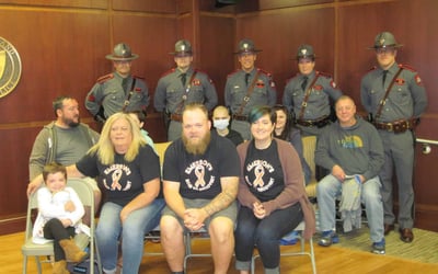 CFKWC Thanks Rhode Island State Police Hq. for Running Boston Marathon