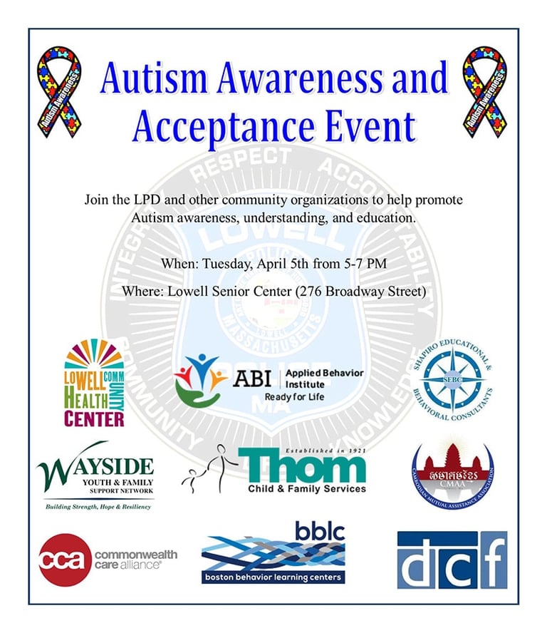 Lowell Police Department To Recognize Autism Acceptance Month