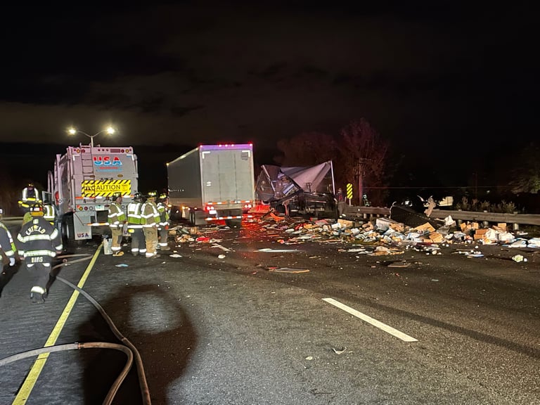 Enfield Fire District No. 1 Responds to Early Morning Crash on I-91