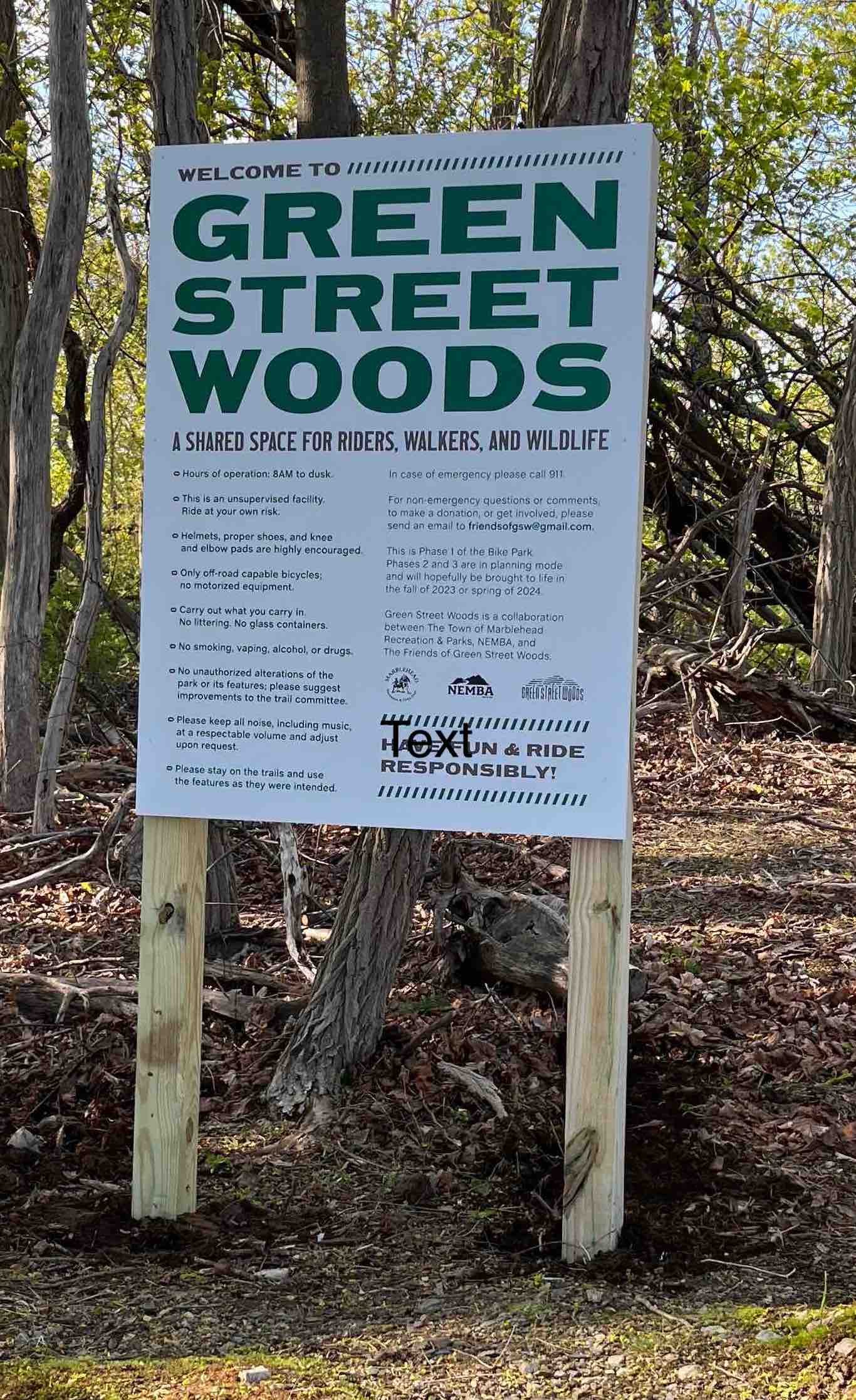Green Street Woods Sign
