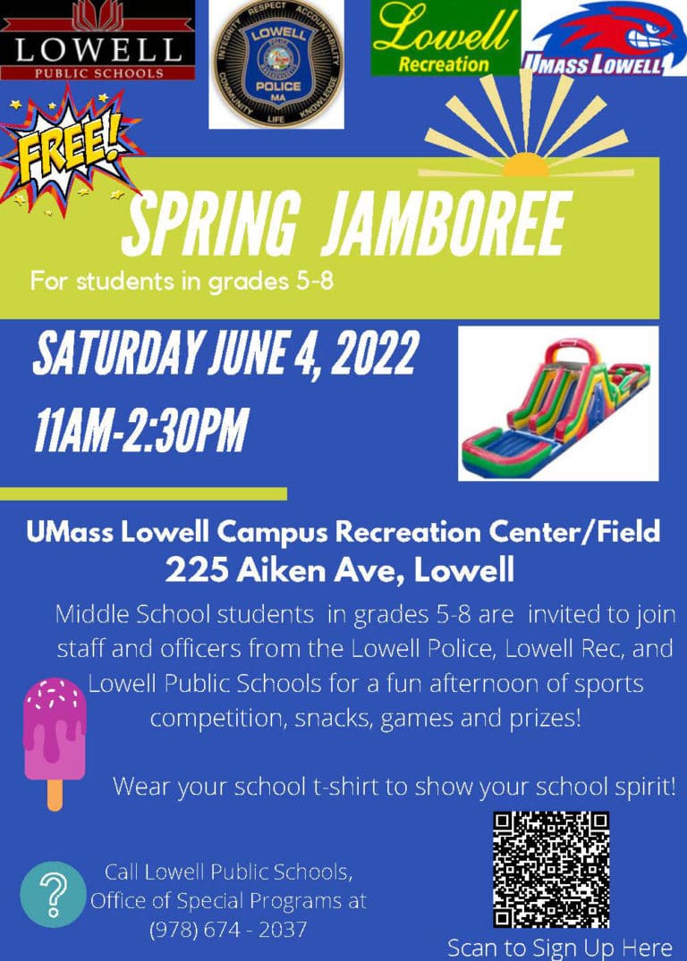 Lowell Police Department and Lowell Public Schools Invite Youth to Spring Jamboree