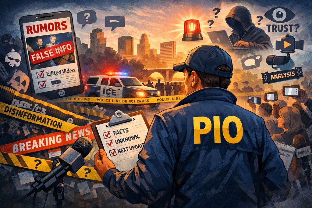 Chat GPT Illustration of a PIO at a crime scene