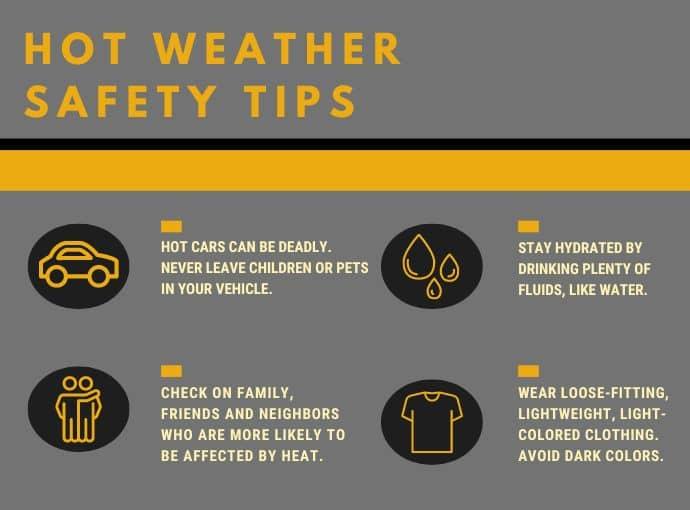 City of Methuen, Public Safety Agencies Share Hot Weather Safety Tips Ahead  of High Temperatures
