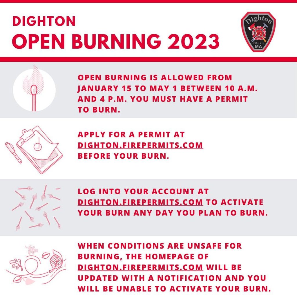 Dighton Fire Department Announces Information on 2023 Open Burning