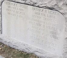 Photo of the gravestone of Hosenan Patrick J. Disken, Holy Cross Cemetery, Malden, MA.