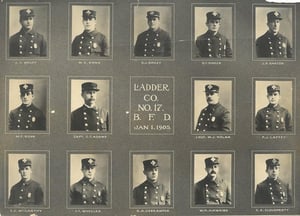 Members of Ladder Company 17 on January 1, 1905.