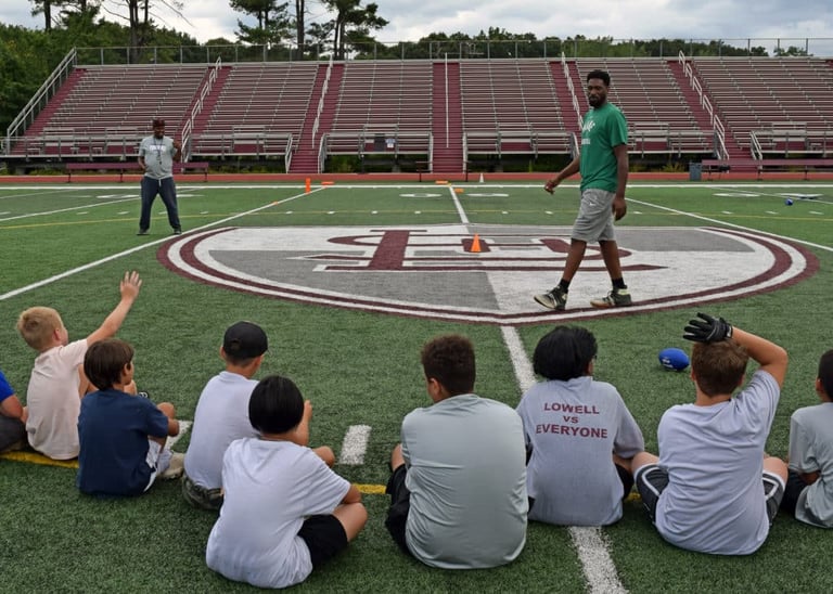 *PHOTOS* Lowell Police Youth Services Program, in Collaboration with Community Partners, Hosts Flag Football Clinic