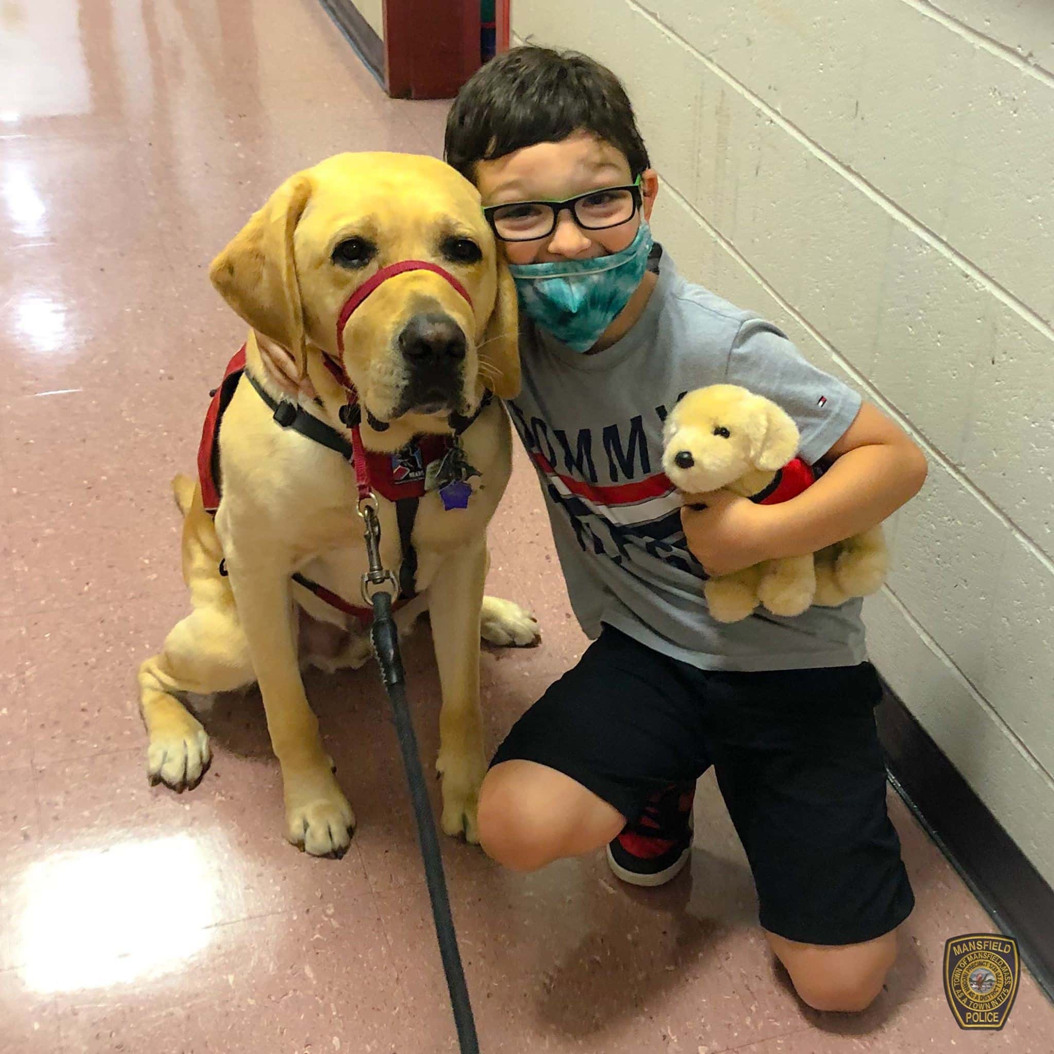 Bentley with a student 