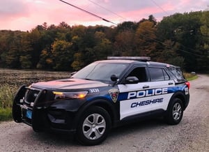 Cheshires, MA police Department cruiser.