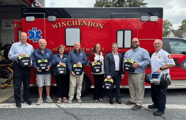 In photo from left to right: Town Manager Bill McKinney, Advisor Ken LaBrack, Director Cindy Landanno, Director Glenn Hunt, School Business Manager Liz Latoria, Interim School Superintendent Marc Gosselin, Director of DPW & Facilities Brian Croteau and Fire Chief Thomas Smith.