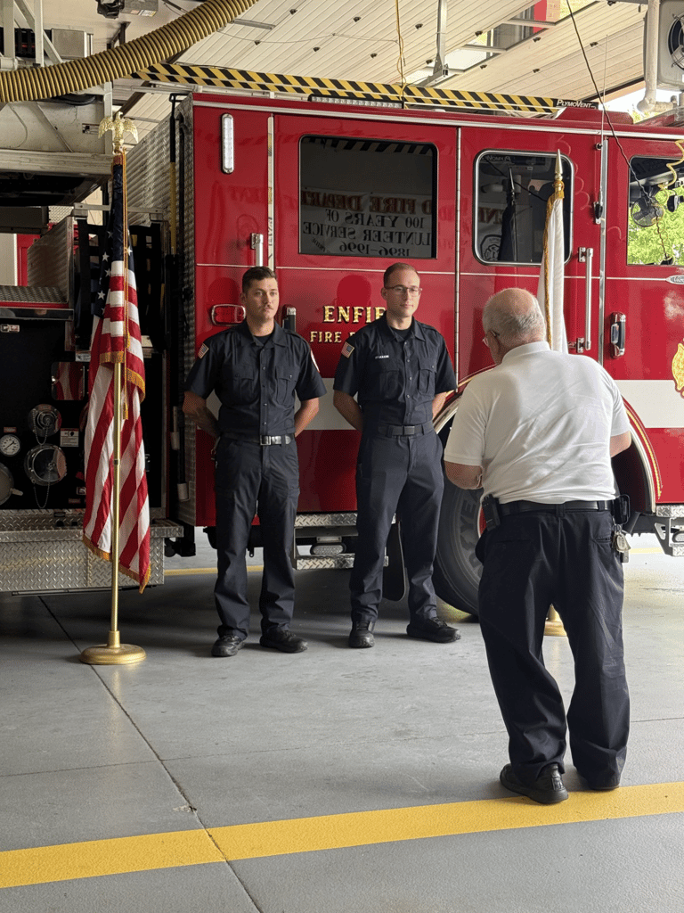 Enfield Fire District No. 1 Holds Pinning Ceremony for Two New Firefighters