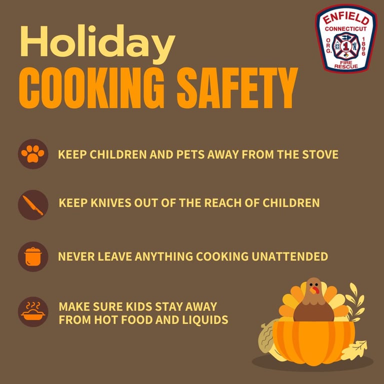 Enfield Fire District No.1 Offers Cooking Safety Tips for the Holiday Season