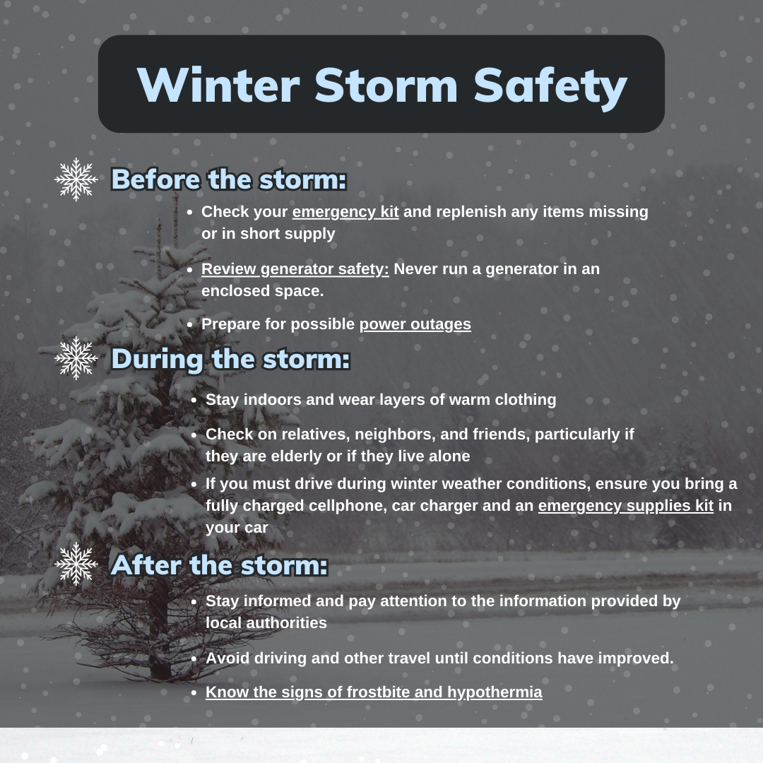 Enfield Fire District No. 1 Shares Winter Storm Safety Tips Ahead