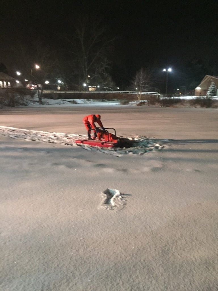 Enfield Fire District 1 Shares Photos from Last Night’s Ice Rescue and Cold Water Rescue Training