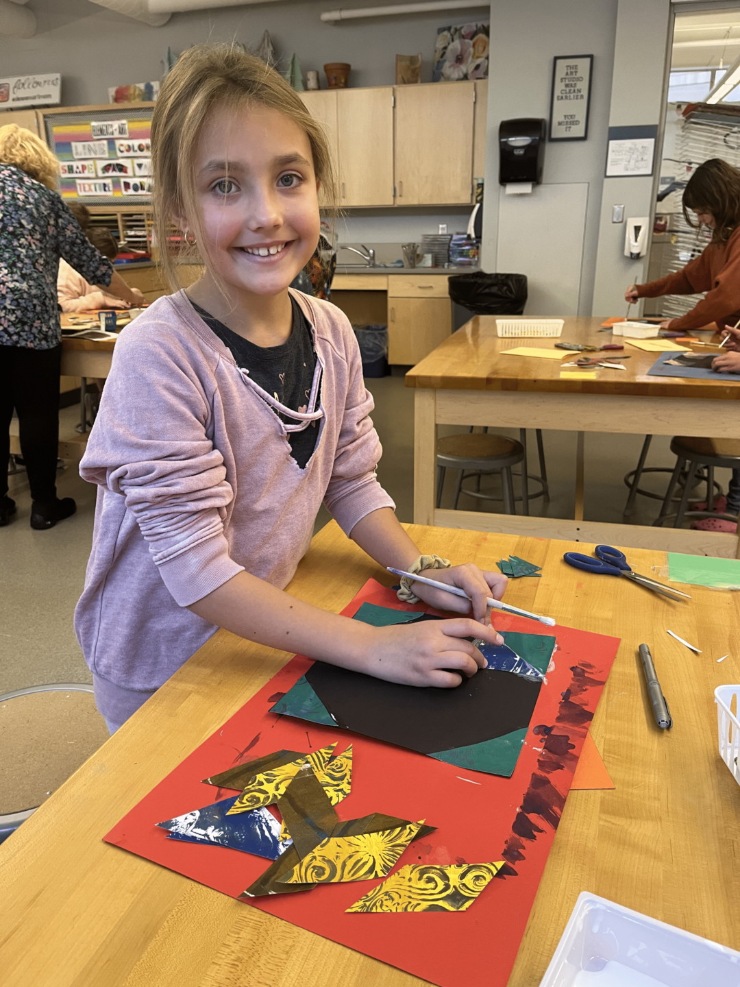 Bourne Middle School fourth grader Madilyn Parsons working on her project. (Photo courtesy Bourne Public Schools)