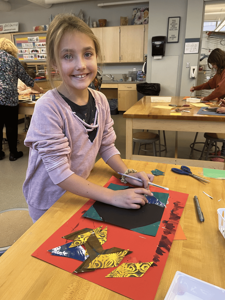 Bourne Middle School fourth grader Madilyn Parsons working on her project. (Photo courtesy Bourne Public Schools)