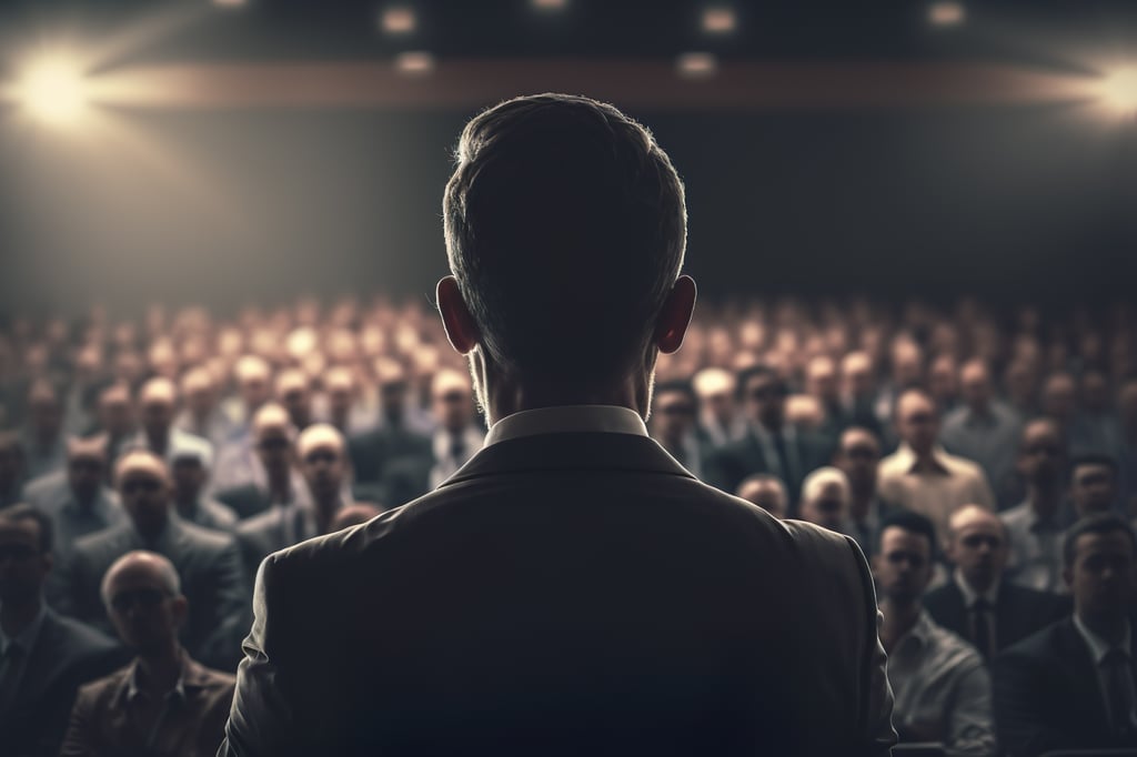 Ai generated image of a person giving a speech