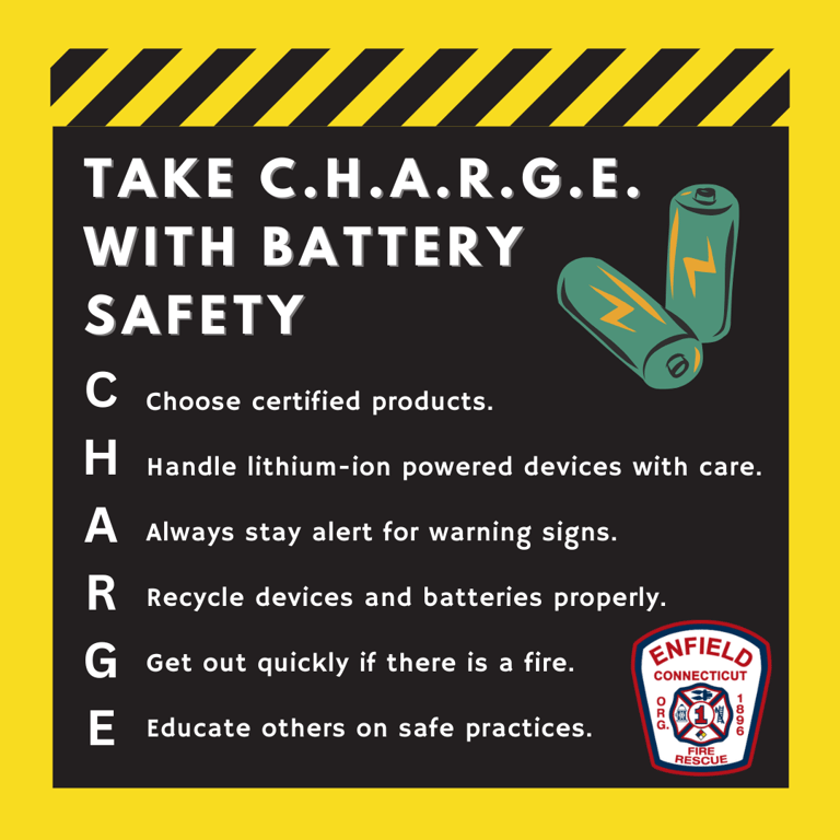 Enfield Fire District 1 Shares Lithium-Ion Battery Safety Tips