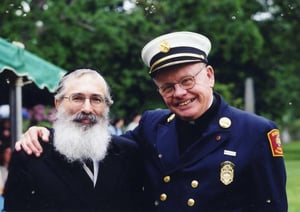 Department Chaplains Rabbi Ira Korff & Rev. Daniel Mahoney at Forest Hills Cemetery, 2009.