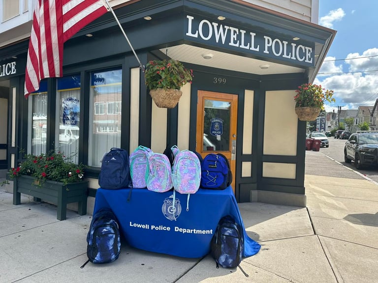 Lowell Police and Greater Lowell Health Alliance Partner to Offer Free Backpacks to Families in Need