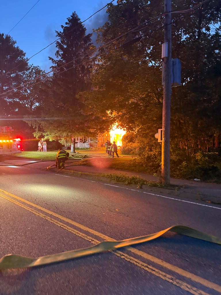 Firefighters responded to 143 High St., a 2.5-story single-family home, shortly before 4:30 a.m. Fire was showing upon arrival, and the incident commander struck a second alarm response, bringing additional assets and mutual aid manpower to the scene.