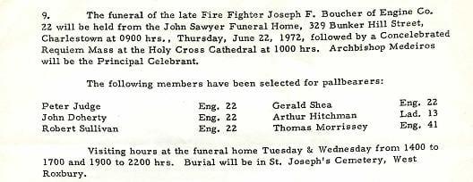 Funeral detail for Fire Fighter Joseph F. Boucher, Jr.