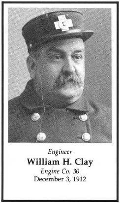 Photo of Engineer William H. Clay, Engine 30, LODD 12/3/1912.