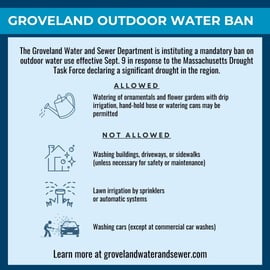Groveland Water and Sewer Department Issues Outdoor Water Ban in Response to Level 2 Drought