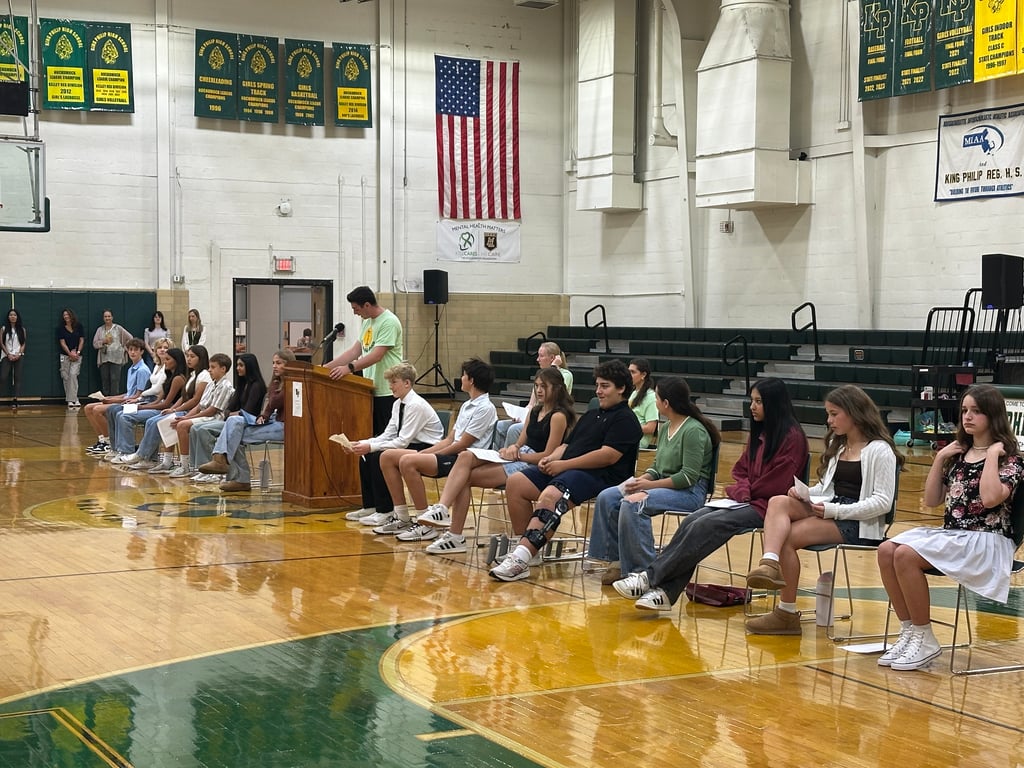 Superintendent Dr. Rich Drolet and Principal Nicole Bottomley are pleased to share that the King Philip Regional High School Student Council successfully hosted its first-ever Freshman Leadership Day on Sept. 24, welcoming the Class of 2029 into the school community.