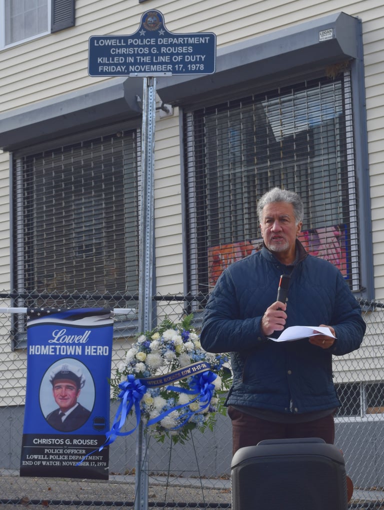 PHOTOS: Lowell Police Dedicate Hero Sign to Fallen Officer Christos G. Rouses, Who Gave His Life in the Line of Duty in 1978