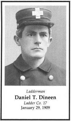 Photo of Ladderman Daniel T. Dineen, Ladder Company 17, LODD 1/29/1909.