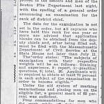 Newspaper story on Hoseman Walter P. Nolan, assisting in the recovery of a body in the water off South Boston, in 1928.