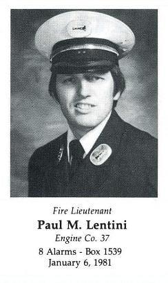 Medal Of Valor Citation for Fire Lieutenant Lentini